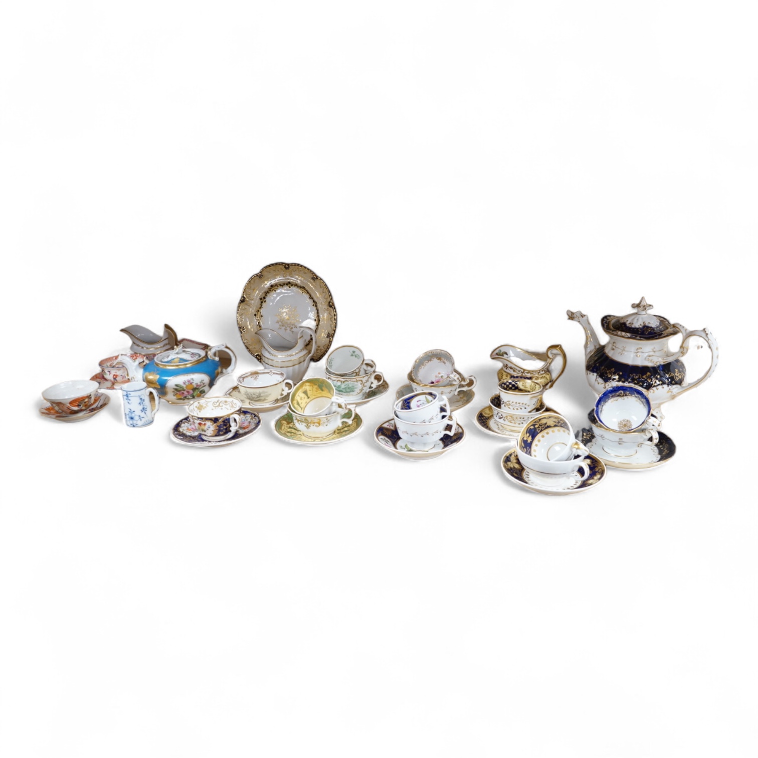 A collection of various Victorian tea wares to include Spode, Coalport etc. Condition - varies